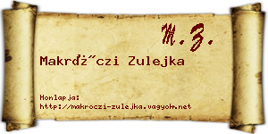 Makróczi Zulejka névjegykártya